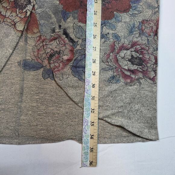 Ginger G Cardigan Women's Large Floral Knit Short Sleeve Open Front boho - Picture 8 of 8